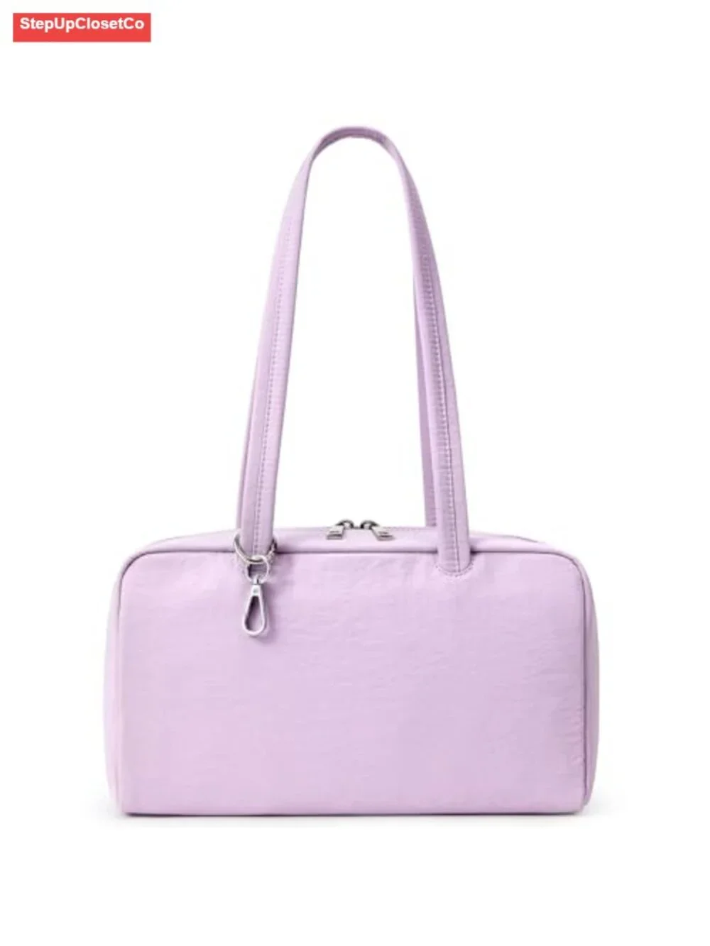 WLLWOO Nylon Tote Bag Bowler Shoulder Purse with Keychain Clip